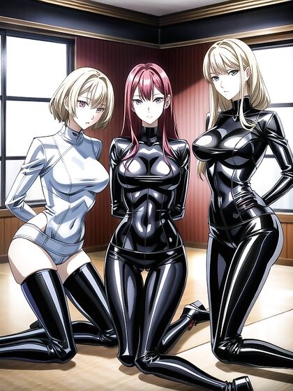 Latex Clad Sci-Fi Beauty Teased Underwear-On forSTEAMY Hentai Pleasure