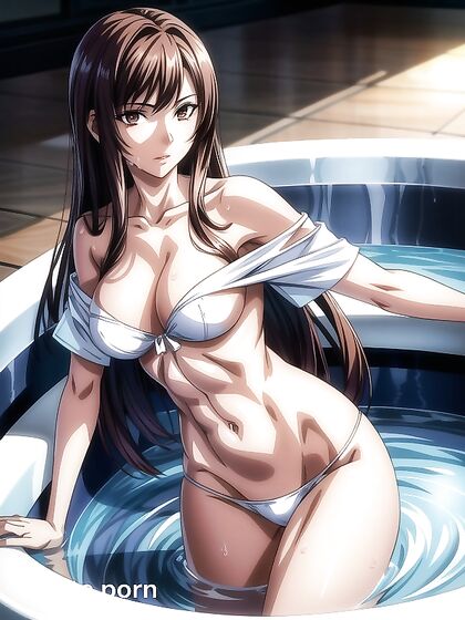 Brunette with Massive Ass Goes Topless in Seductive Hentai AI Image