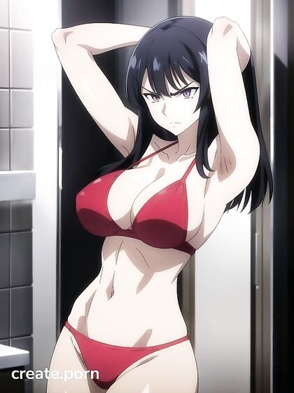 Arms Raised Against Wallpaper in Seductive Hentai AI Image