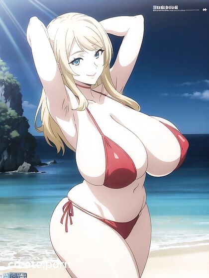 Bikini Clad Babe with Pubic Hair in Steamy Hentai Wallpapers