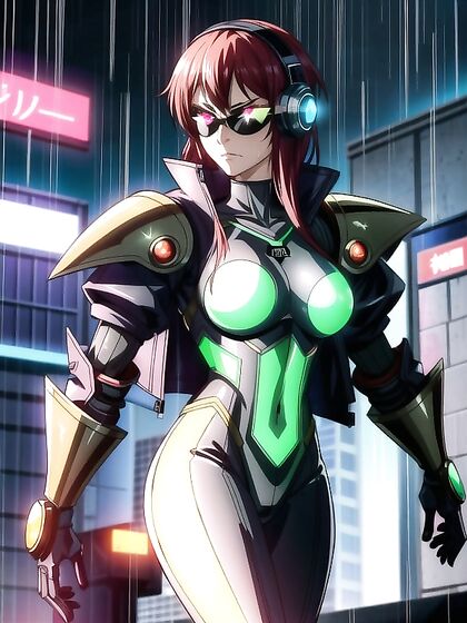 Angry Armor Clad Warrior Takes Control in Futuristic Cyberpunk City Hentai
