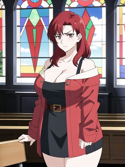 Red-Haired Beauty in Jacket Takes Center Stage in Seductive Hentai AI Image