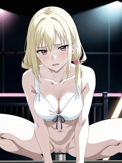 Skinny Horny Blonde Gets Wild in Seductive Hentai AI Image