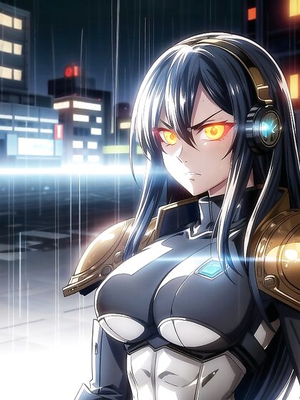 Medium-Assed Girl 18+ in Armor Gloves Exploring the Neon Streets of Cyberpunk City Hentai