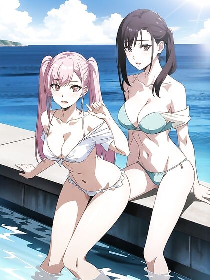 Wet Clothes and Thong Action in Crowd-Filled Hentai Erotica