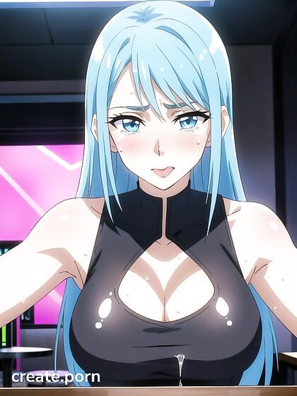 Rounded Breasts Explode with Ecstasy in Light Blue Hentai Cumshots
