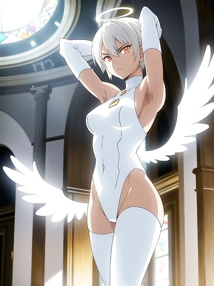 Glowing White-Eyed Seduction in a Sacred Church Hentai AI Image