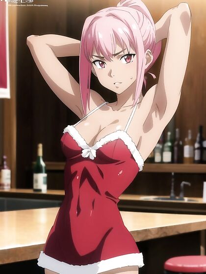 Rounded Ass and Small Breasts -Hentai AI Erotica with Arms Raised High