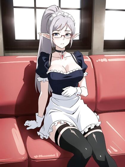 Elf With Stockings and Pointy Ears Spreads Her Legs for Steamy Hentai AI Image