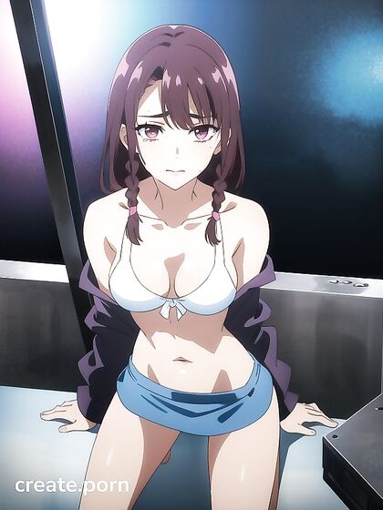 Submissive Teen 18+ in Mini Skirt Cums Hard in Steaming Hentai AI Image