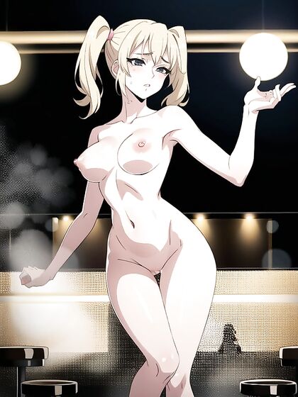 Model with Tiny 18+ Ass Pleasures Crowded Room in Steamy Hentai AI Image