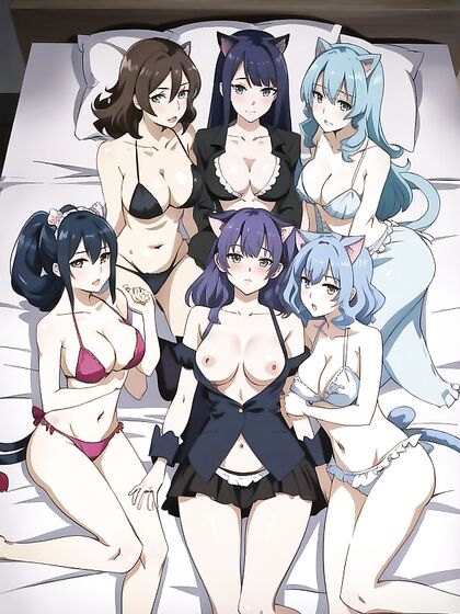 Dark-Skinned Cat Girl 18+ Tempts in Unbuttoned Anime Erotic Image