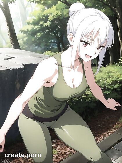 Pale-Skinned Beauty with Huge Breasts Rocks Yoga Pants in Steamy Hentai AI Image