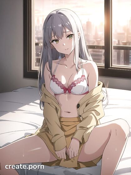 Skinny Busto Shots at Sunset in Mesmerizing Hentai AI Image