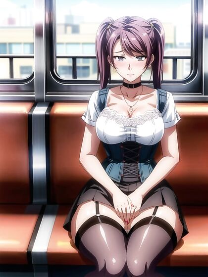Seductive in Blouse, Skirt, and Corset Teases in Hentai Erotic Image
