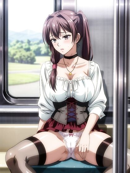 Embarrassed Girl 18+ Gets Pleasured on the Train in Thick Hentai AI Image
