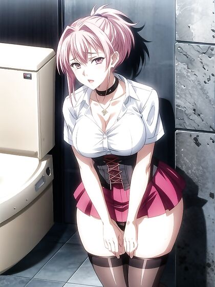 Light Brown Beauty in Corset and Necklace Enjoying Steamy Hentai Pleasure