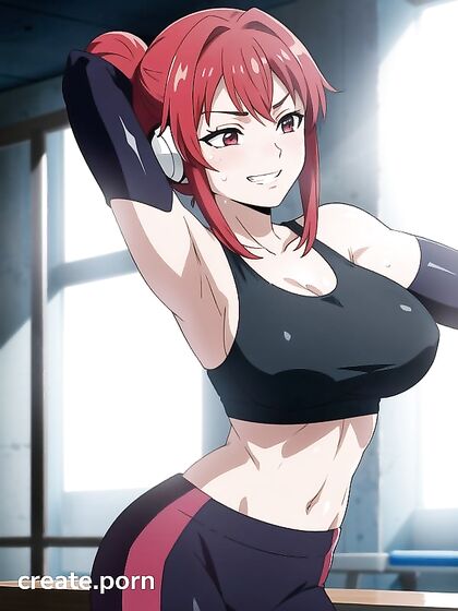 Wet Clothes Highlighting Her Rounded Ass and Busty Perfection in Hentai Hentai AI Image