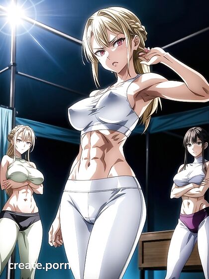 Blonde with Light Brown Skin Shows Off Her Busty Perfection in hentai Hentai AI Image
