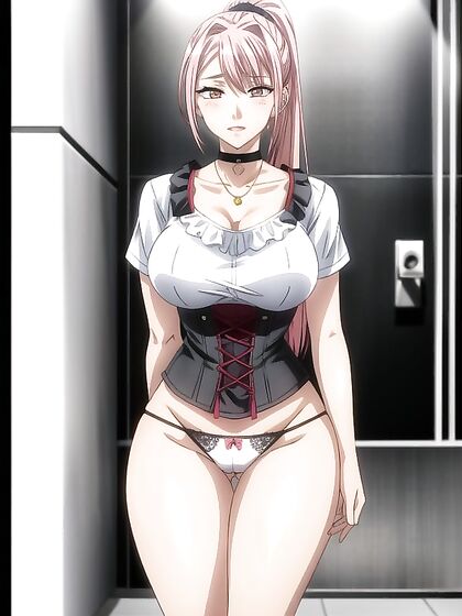 Bathroom Bliss - Light Brown Beauty with Necklace Enjoys Steamy Hentai Pleasure