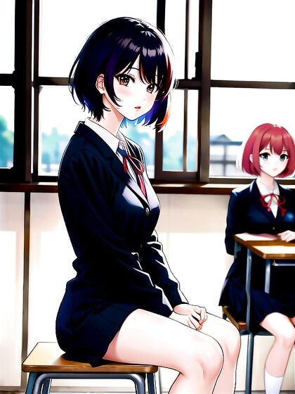 Multi-Colored Characters Get Wild in Classroom Manga Hentai AI Image