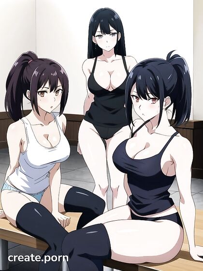 18-Year-Old With Medium Breasts Teased in Nylon Gloves Hentai AI Image