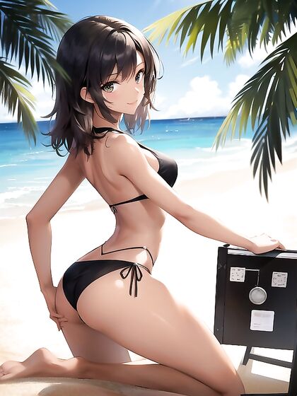 Skinny Babe Shows Off Her Busty Glamour in Seductive Hentai Wallpaper
