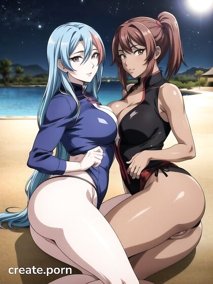 Cute Sideways Vagina Explorations in Steamy Hentai AI Image