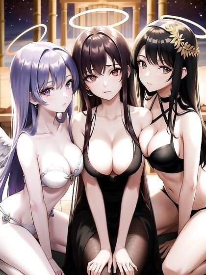 Skinny Brunette Wrapped in Seductive Wallpaper for Steamy Hentai AI Image