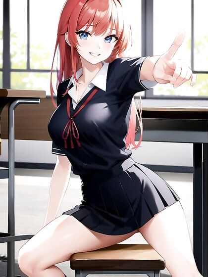 Colorful Classroom Fun with Happy Students in Hentai AI Image