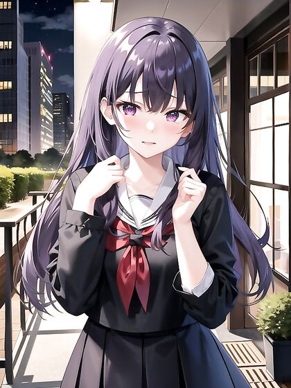 Embarrassed in Purple Uniform EnjoysMind-Blowing Hentai Pleasure