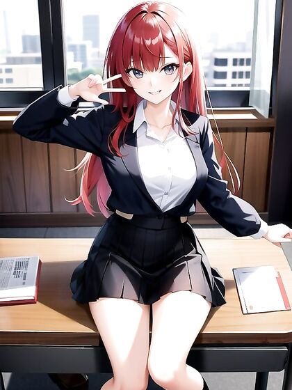 Seductive Model Takes Over the Classroom in Steaming Hentai AI Image