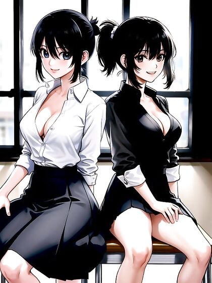 Black-Haired Beauty in School Uniform Takes On Steamy Anime Adventures