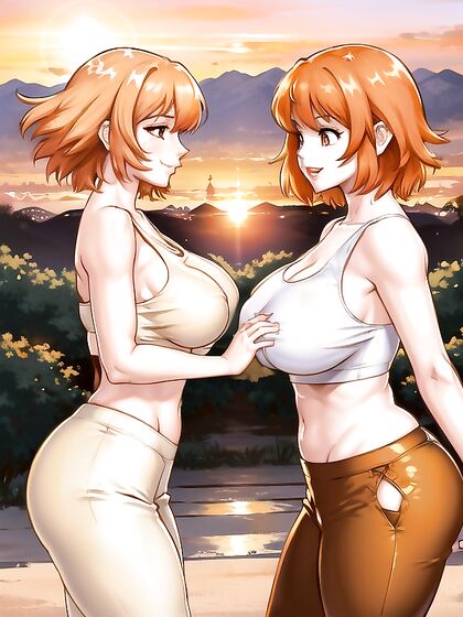 Gold-Skinned Beauty in Yoga Pants Seduces at the Office in Steamy Hentai AI Image