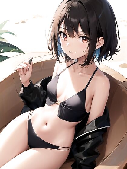 Breathtaking BustShot Wallpaper Featuring One Seductive Hentai Beauty
