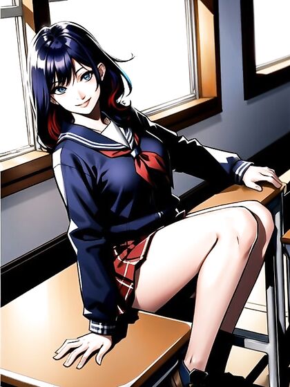 in Happy Classroom Outfit Enjoys Steamy Hentai Delights