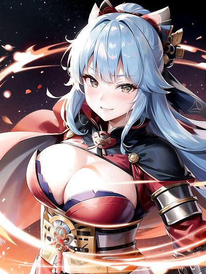 Busty Warrior in Shining Armor Poses Seductively in HD Hentai Wallpaper