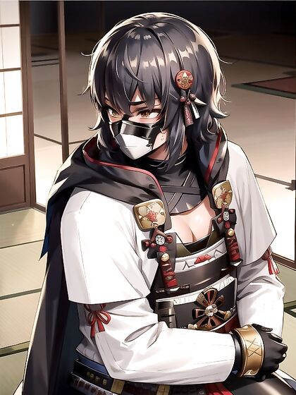 Dark-Skinned Beauty in Armor Gloves Takes Control on Tatami Mats