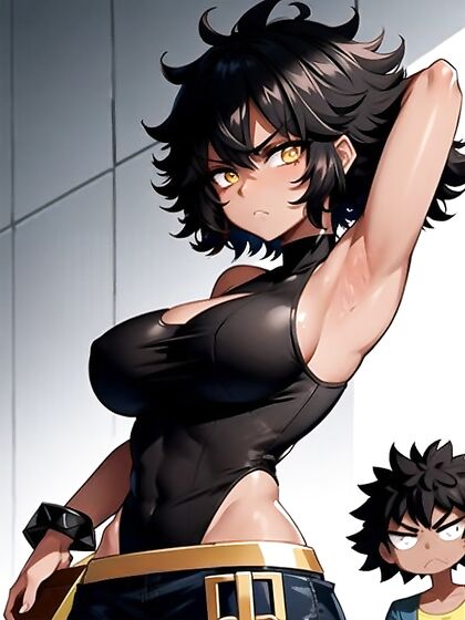 Angry Dark-Skinned beauty Raises her Arms for Intense Hentai Pleasure