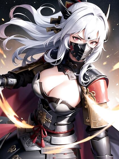 Fit Warrior in Armor Unleashes Fury in Intense Hentai AI Image