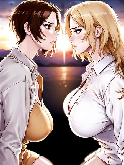 Pastel-Colored Sadness - Decollete in Mesmerizing Hentai AI Image