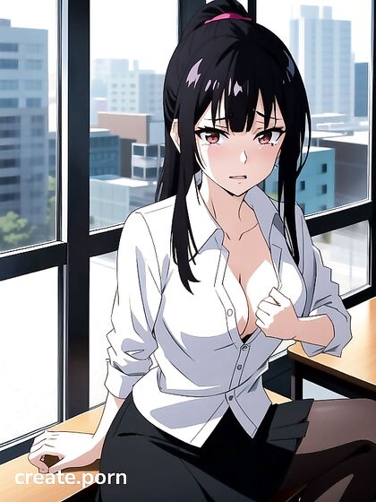 Naked Teacher Poses Seductively in Captivating Hentai AI Image