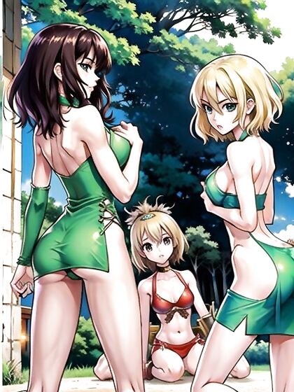 Explore a Steamy Harem Fantasy in Detailed Manga-inspired Hentai AI Image