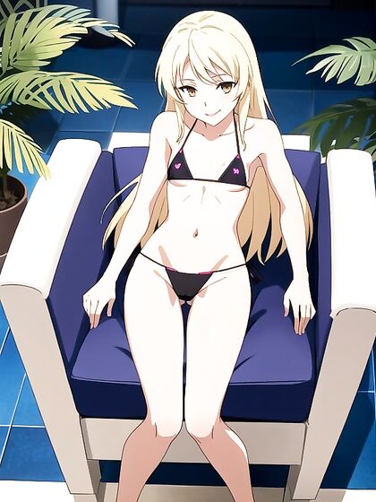 Skinny Girl 18+ with Small Breasts Spreads Her Legs Wide in Horny Hentai AI Image
