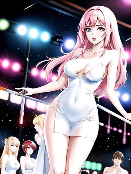 Manga Bride in Wedding Dress Shows Off Cleavage for Steamy Hentai AI Image