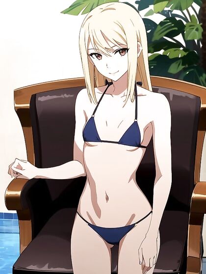 Happy 18-Year-Old Enjoying Intense Pleasure by the Pool in Steamy Hentai AI Image