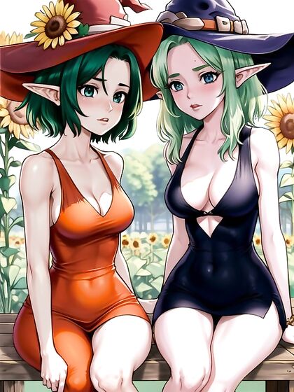 Embarrassed Green-Skinned Cutie in Short Length Hentai AI Image
