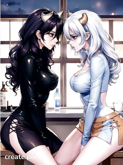 Close-Up Faces in Intense Sitting Hentai AI Image