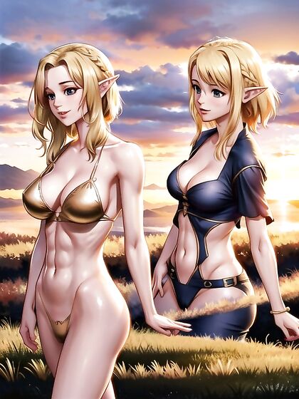 Naked and Braided Beauty Enjoys Sunset hentai Pleasures