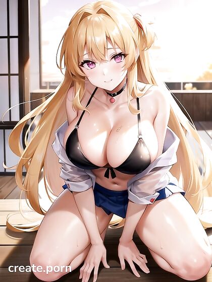 Glowing-Eyed Beauty Winks Seductively at the Cafe in Steamy Hentai AI Image